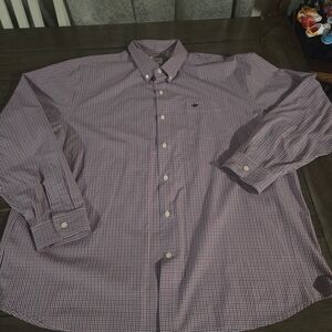 Dockers Men's Red and White Checkered Button Down Shirt